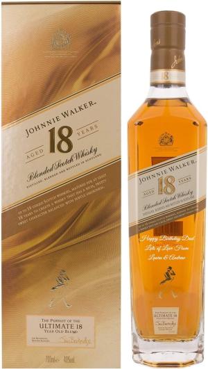 Personalised Johnnie Walker 18 Year Old Whisky Gift for Men Platinum Label Customised Engraved Whisky Bottle Blended Scotch Whiskey with Custom Engraving Premium Alcohol Gift Ideas