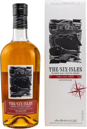 The Six Isles Port Cask Finish Blended Scotch Whisky 70cl 48 ABV Gift Box Island Malt Blend from Islay Skye Orkney Mull Arran Jura
