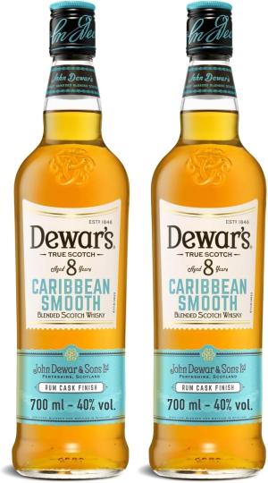 Dewars Caribbean Smooth 8 Year Old Blended Scotch Whisky 40 ABV 70cl Pack of 2