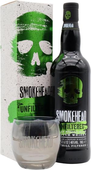 Smokehead Unfiltered Islay Single Malt Scotch Whisky 70cl 46 ABV Includes Branded Glass