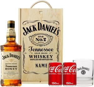Personalised Jack Daniels Tennessee Honey Whiskey Gift Set with JD Glass CocaCola Alcohol Gifts For Him Birthday Gifts for Men Mens Valentines Gifts Boyfriend Gifts Mens Gifts Gifts for Him