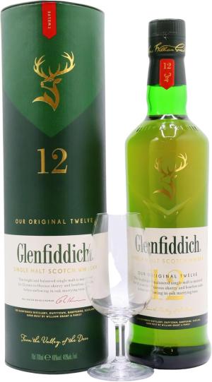 Glenfiddich Tasting Glass Single Malt Scotch 12 year old Whisky 70cl 40 ABV