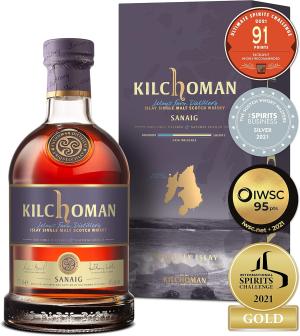 Kilchoman Sanaig 46 abv 70cl Islay Single Malt Scotch Whisky Award Winning Islay Whisky