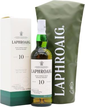 Laphroaig 10 year old Islay Single Malt Scotch Whisky 70cl 40 ABV Includes Waterproof Dry Bag