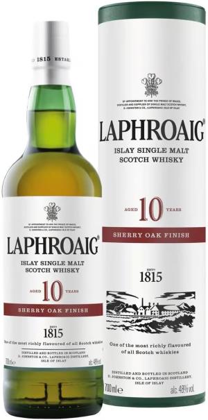 Laphroaig 10 Year Old Sherry Oak Finish Islay Single Malt Scotch Whisky Distillery bottling