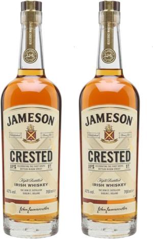 Jameson Crested Triple Distilled Irish Whiskey 40 ABV 70CL Blended Signature Grain Whiskey Matured in Sherry Casks and Bourbon Barrels Delicate Sherry Notes with Spicy Sweetness Undertones