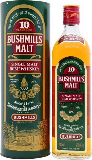 Bushmills 10 year old Single Malt Irish Whiskey 70cl 40 ABV Old Bottling