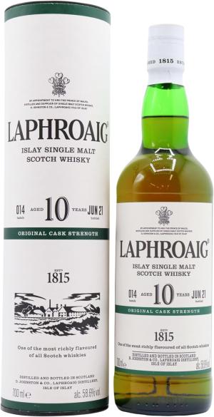 Laphroaig Cask Strength Batch 01410 year old Whisky 70cl 586 ABV