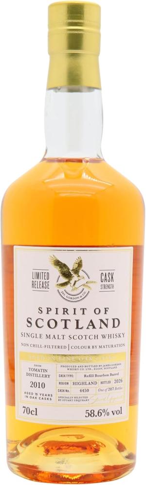 Tomatin 15 year old Spirits Of Scotland Single Cask 4450 2010 Whisky 70cl 586 ABV