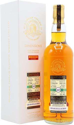 Craigellachie Dimensions Single Cask 759003992008 12 year old Whisky 70cl 554 ABV
