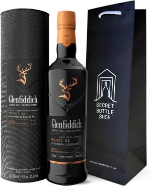 GLENFIDDICH Project XX Single Malt Scotch Whisky Gift Bag Experimental Series Sweet Smoky Summer Fruits Candyfloss 20 Minds 1 Unexpected Whisky 47 ABV 70 cl