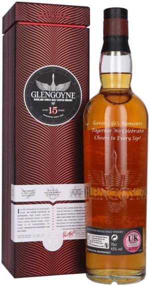 Personalised Glengoyne 15 Year Old Single Malt Scotch Whisky Gift For Men Customised Engraved Whisky Bottle Glengoyne 15 Whisky With Custom Engraving Gift For Birthday Xmas Anniversary 70cl43