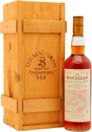The Macallan 25 year old 1998 Release Anniversary Malt Highland Single Malt Scotch 1972 Whisky 70cl 43 ABV