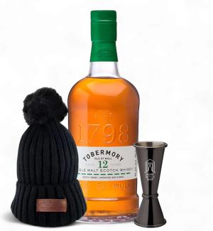 Tobermory 12 Year Old Single Malt Scotch Whisky 70cl With Tobermory Hat Secret Bottle Shop Jigger Whisky Gift Set For Christmas