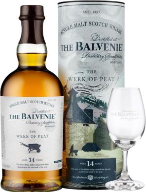Balvenie 14 Year Old The Week of Peat Whisky 70cl With Branded Balvenie Glass