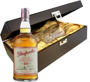 Glenfarclas 10 Year Old Whisky In Luxury Box With Crystal Glass Tumbler