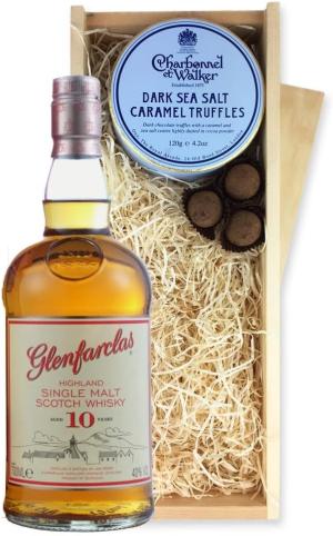 Glenfarclas 10 Year Old Whisky And Dark Sea Salt Charbonnel Chocolates Box