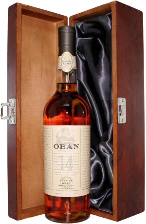 Oban Single Malt Scotch Whiskey With Stained Wooden Hinged Box 70cl 40 abv