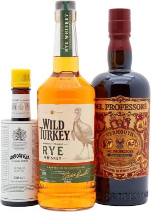 Wild Turkey Kentucky Straight Rye Whiskey 70cl x 2 20cl 40 ABV Manhattan Cocktail Bundle
