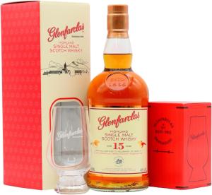 Glenfarclas 15 year old Highland Single Malt Scotch Whisky 70cl 46 ABV Includes Glencairn Glass