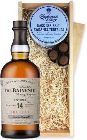 Balvenie Week of Peat 14 YO And Dark Sea Salt Charbonnel Chocolates Box
