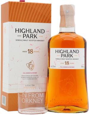 Highland Park 18 year old Single Malt Scotch Whisky 70cl 43 ABV Includes Branded Glass
