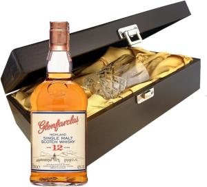 Glenfarclas 12 Year Old Whisky In Luxury Box With Crystal Glass Tumbler