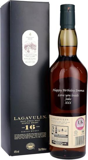 Personalised Lagavulin 16 Year Old Whisky Gift for Men Customised Engraved Whisky Bottle Lagavulin 16 Scotch Whisky with Custom Engraving Gift Ideas for Birthday Xmas Anniversary 70cl43