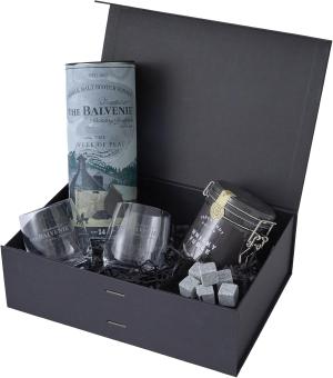The Balvenie Week of Peat 14 Year Old Single Malt Scotch Whisky Gift Set Premium Black Box with Glencairn Glasses Whisky Stones Special Edition Collection