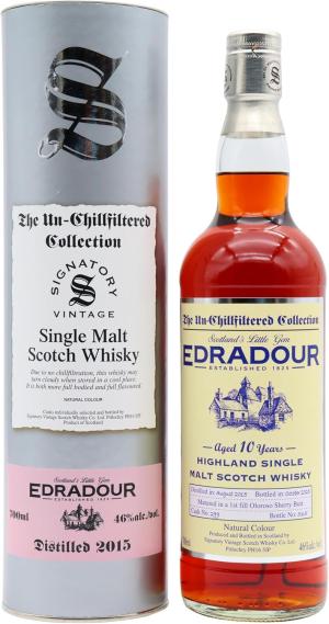 Edradour Signatory Vintage UnChillfiltered Single Malt Scotch 2015 10 year old Whisky 70cl 46 ABV