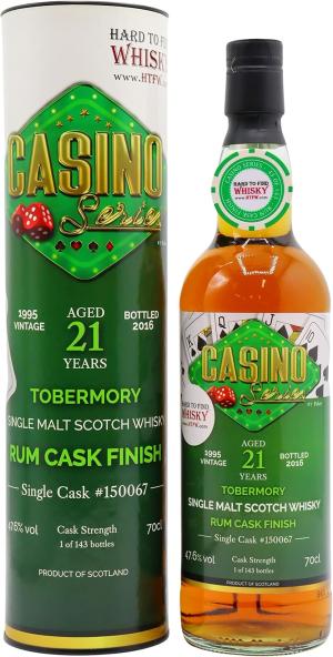 Tobermory 21 year old Casino Series Single Rum Cask 150067 Poker 1995 Whisky 70cl 476 ABV