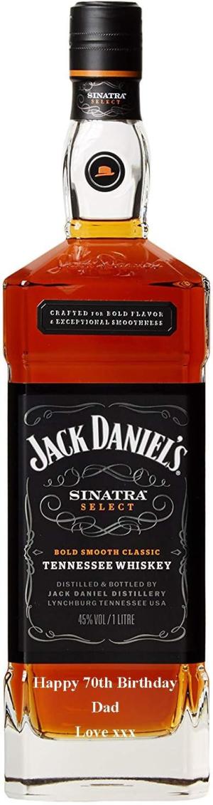 Personalised Jack Daniels Sinatra Select American Whiskey Gift for Men Customised Engraved Whisky Bottle Tennessee Whiskey with Custom Engraving Gift Ideas for Birthday Xmas Anniversary