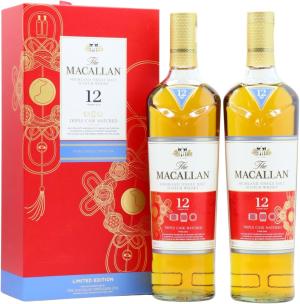 Macallan Triple Cask Chinese Lunar Year Of The Rat 2020 Twin Pack 12 year old Whisky 70cl x 2 40 ABV