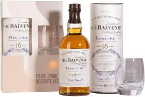 The Balvenie 16 Year Old Single Malt Scotch Whisky French Oak Cask Finish Speyside Whisky Aged in Pineau des Charentes Casks 700ml Premium Gift Box Branded Glass