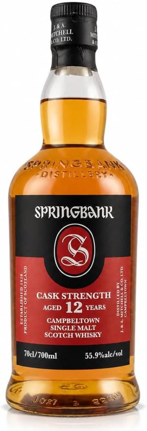 Springbank 12 Year Old Cask Strength Campbeltown Single Malt Scotch Whisky 100 Bourbon Cask Matured Natural Cask Strength 70cl 559 ABV