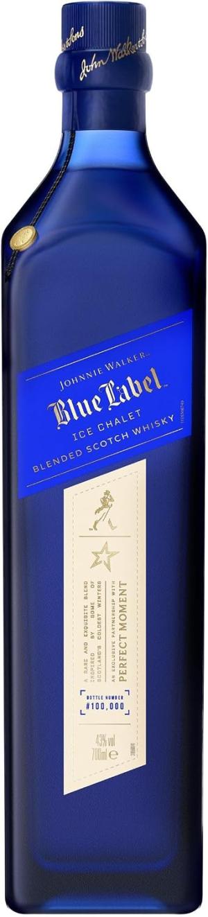 Johnnie Walker Blue Label Ice Chalet Limited Edition 43 vol 70cl Blended Scotch Whisky Bottle In Reversible Bag Subtle Apple Cinnamon Notes Best Served Ultra Chilled Gift Bag