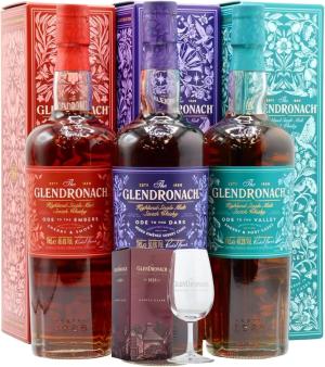 Glendronach Ode to the Valley Ode to the Embers Ode to the Dark Glendronach Branded Glass