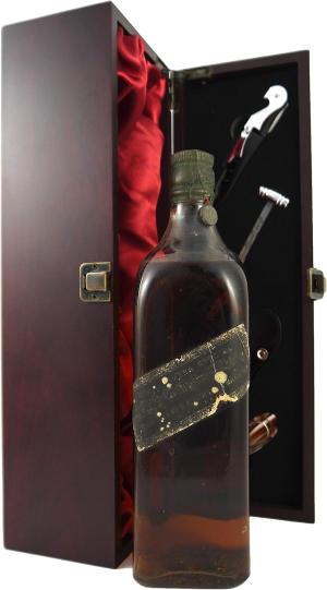 Johnnie Walker Red Label Whisky 1930s bottling presented in a wooden box with four wine accessories 1 x 700ml