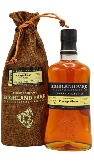 Highland Park 15 year old Esquire Exclusive Single Cask 4450 2003 Whisky 70cl 603 ABV