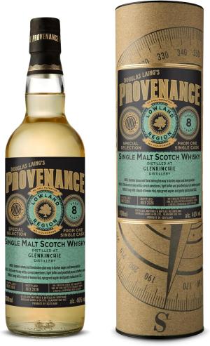 Provenance Glenkinchie 8 Year Old Lowland Single Malt Scotch Whisky Genuine Single Cask Refill Hogshead NonChillFiltered Limited to 395 Bottles Distilled 2018 46 ABV 70cl