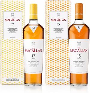 Macallan The Colour Collection Whisky Bundle 12 Year Old 15 Year Old Single Malt Scotch Whisky Gift Set Two 70cl Bottles