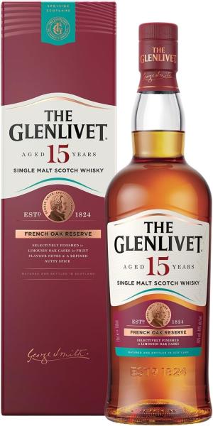 The Glenlivet 15 Year Old Whisky 40 ABV 70cl with Giftbox