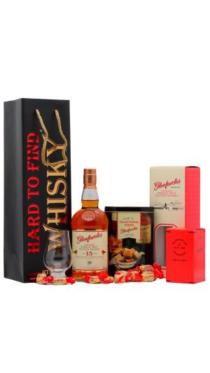 Glenfarclas 15 year old Highland Single Malt Scotch Whisky 70cl 46 ABV Fudge Gift Set