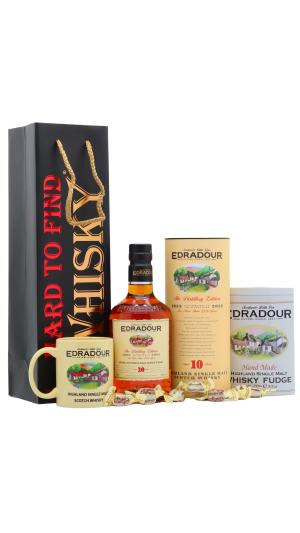 Edradour 10 year old Distillery Edition Single Malt Scotch Whisky 70cl 46 ABV Fudge Gift Set