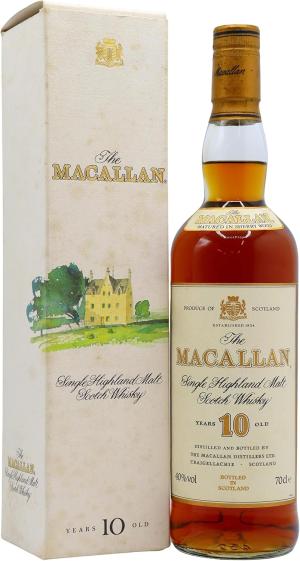 Macallan 10 year old Highland Single Malt Scotch Whisky 70cl 40 ABV 1990s Bottling