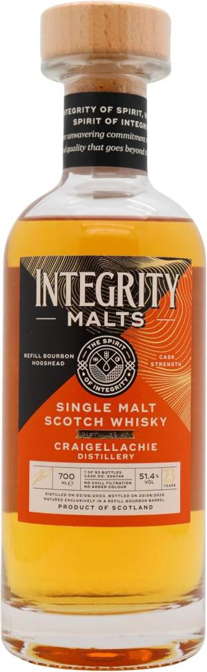 Craigellachie 23 year old Integrity Malts Single Bourbon Cask 306749 2003 Whisky 70cl 514 ABV