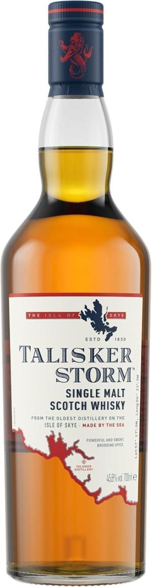 Talisker Storm Single Malt Scotch Whisky 70cl Island Whiskey with Smoky Spicy Flavour 458 ABV From the Isle of Skye Premium Gift for Whisky Lovers