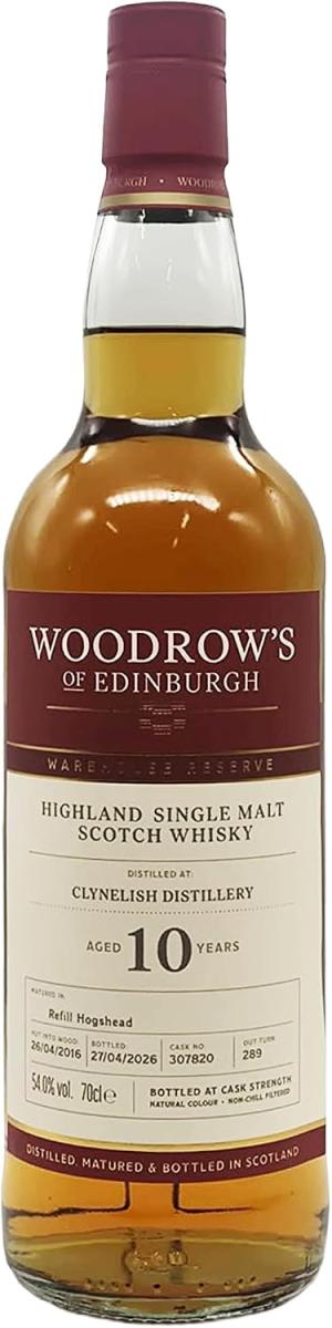 Clynelish 10 Year Old by Woodrows of Edinburgh Highland Single Malt Scotch Whisky 70cl 540