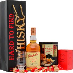 Glenfarclas 10 year old Highland Single Malt Scotch Whisky 70cl 40 ABV Fudge Gift Set