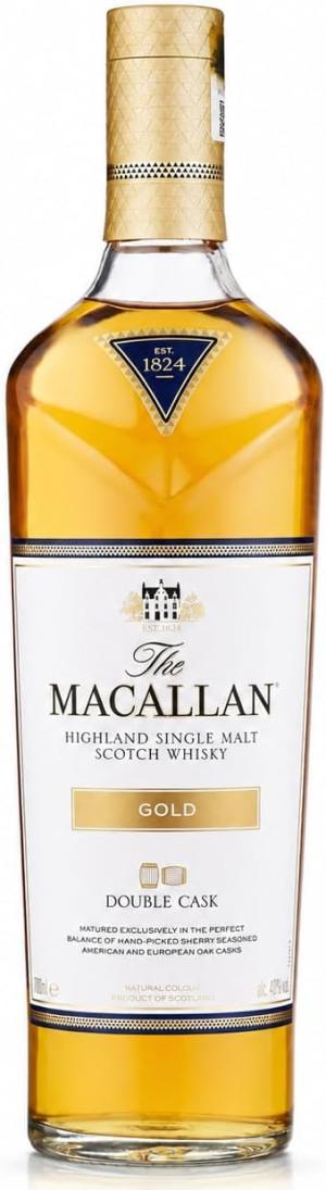 The Macallan Double Cask Gold Single Malt Scotch Whisky American Oak Sherry Cask Matured Speyside Whisky NO BOX 70cl 40 ABV